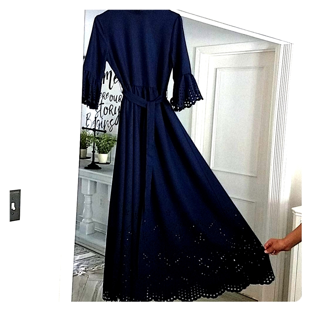 Navy blue ladies maxi dress